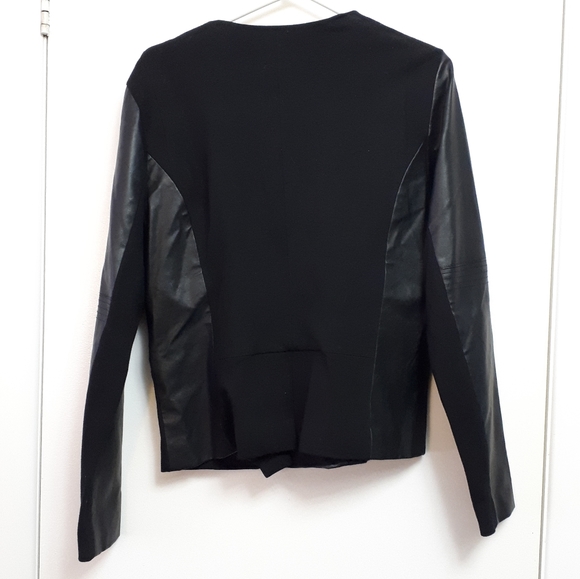 Black Faux Leather Motorcycle Jacket - Picture 3 of 3